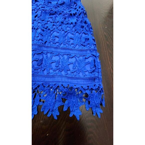 ASTR The Label Size L Royal Cobalt Blue Lace Mini Spaghetti Strap Dress - Picture 6 of 7